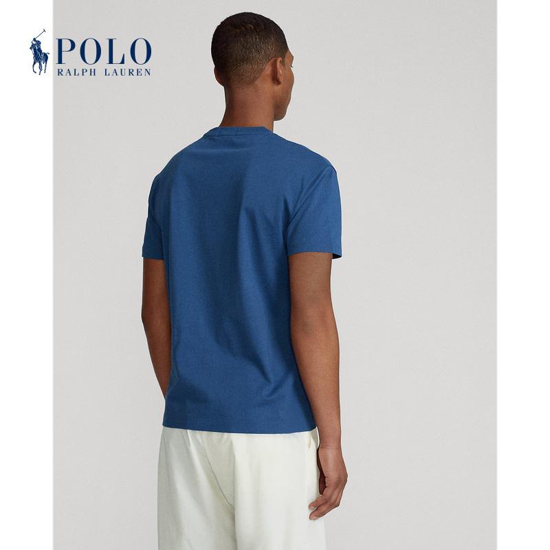 Áo thun cotton cổ tròn Ralph Lauren cổ điển cá tính cho unisex