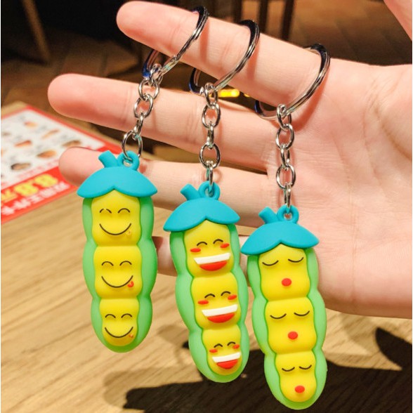 Móc khóa cao su Hạt Đậu Cute