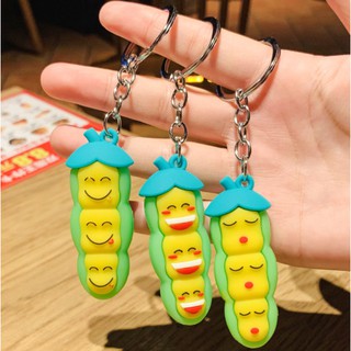 Móc khóa cao su Hạt Đậu Cute