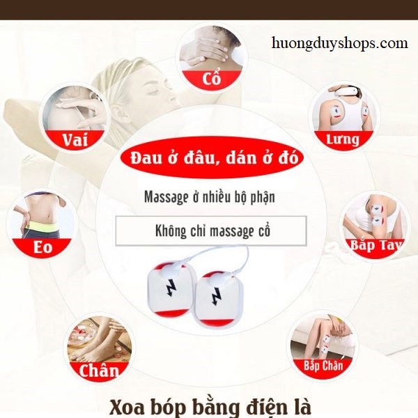 Máy Mát Xa Cổ Vai Gáy Chuyên Sâu Xung Điện Cực Giảm Đau Mỏi Hiệu Quả Cao - Máy Massage Cổ Vai Gáy Thông Minh