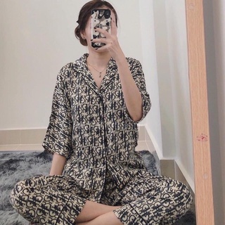 Bộ pỵjama Dior chất lụa kate sành điệu { ảnh thật }