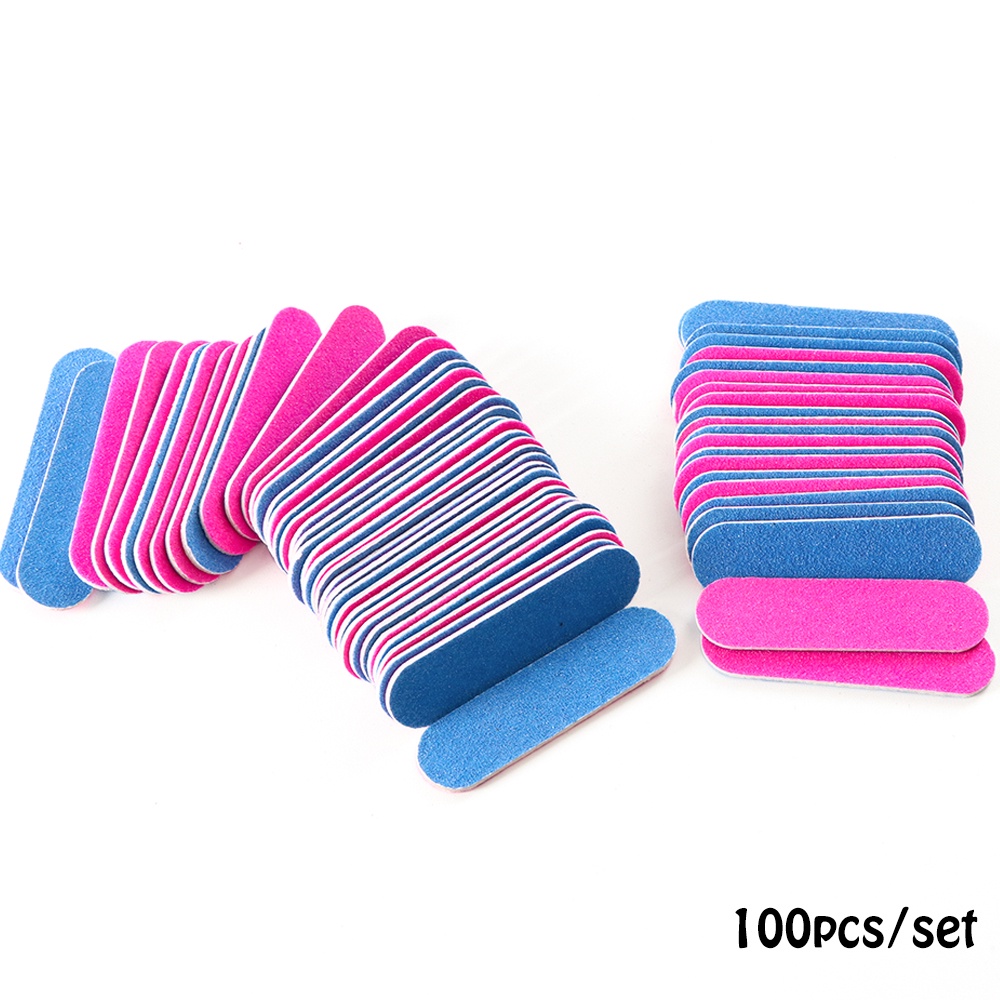 Set 100 Khối Mài Giũa Móng Tay Mini Hai Mặt Tiện Lợi
