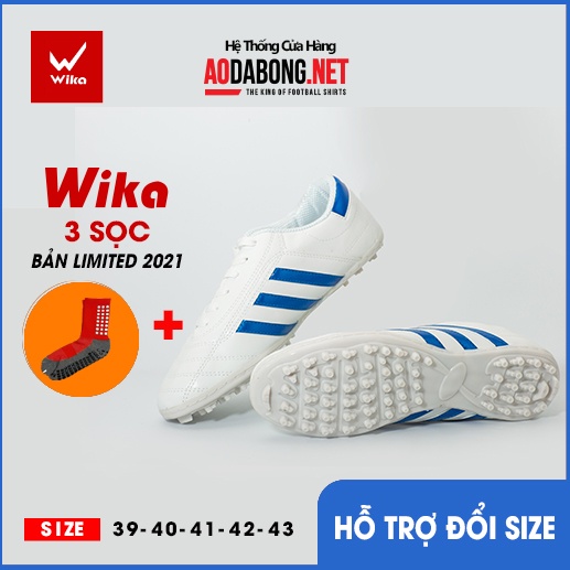 Giầy bóng đá phủi WIKA 3 sọc CT3 chính hãng đế thấp TF