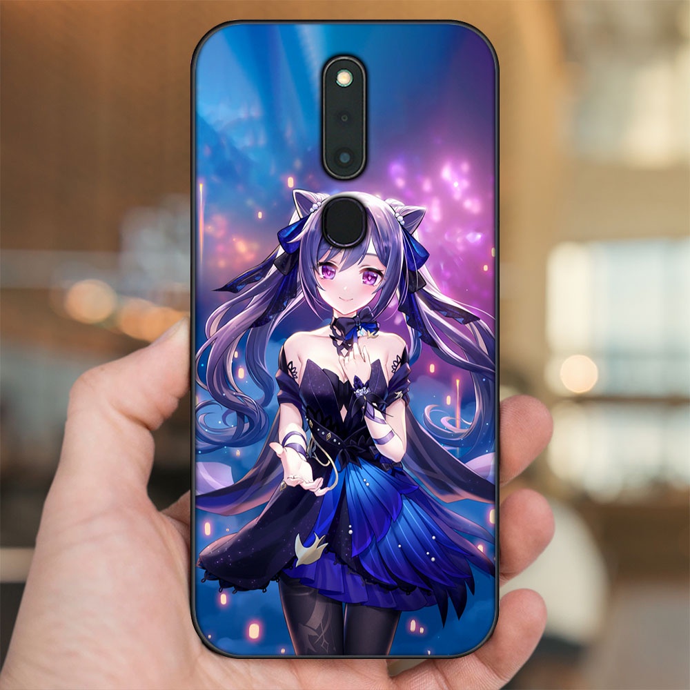 Ốp lưng Oppo F11 Pro viền đen in hình Keqing Genshin Impact