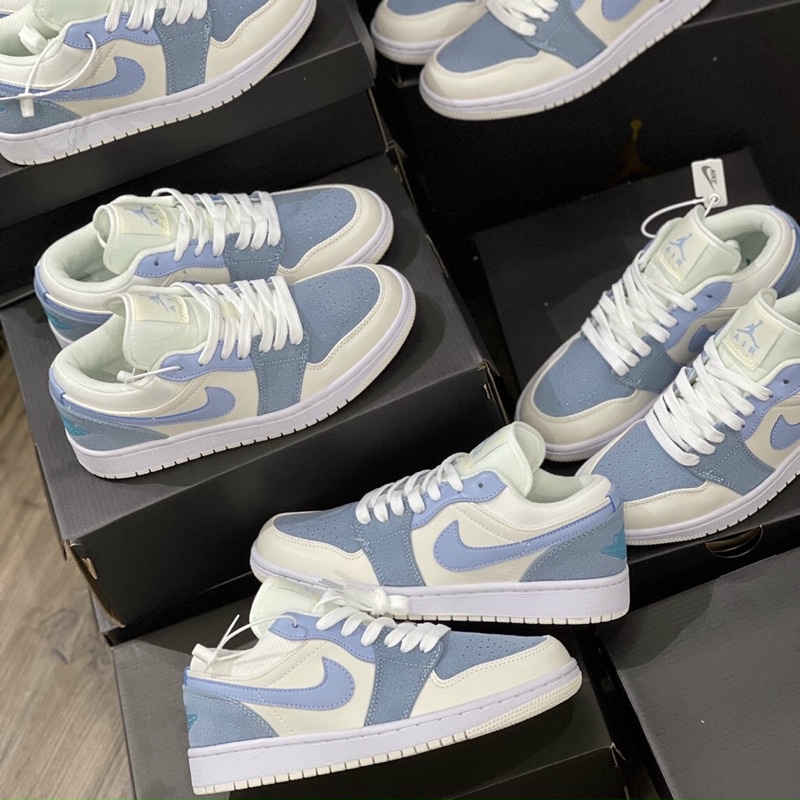 Full bill box+quà tặng🎁Giày thể thao_Jd paris xanh nỉ trắng nam nữ