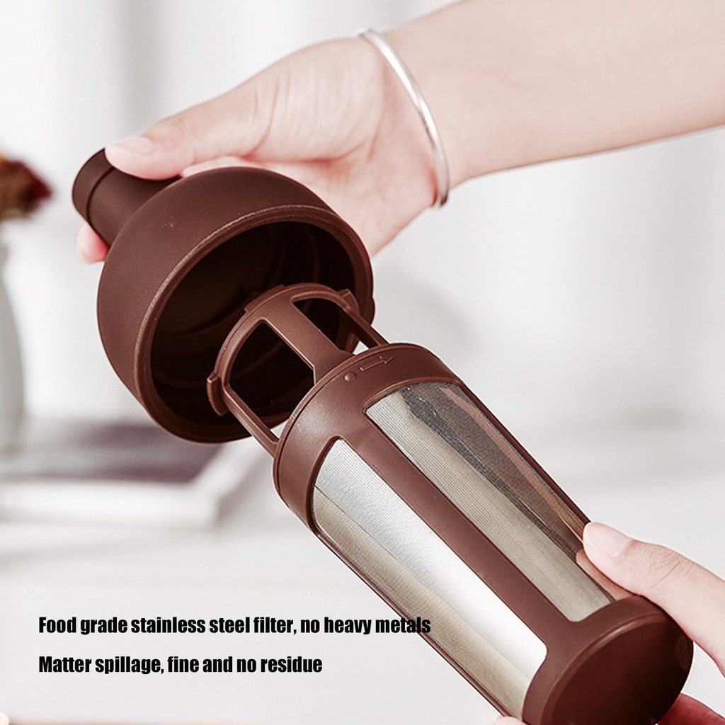 Nitrogen071Bình Cold Brew pha cà phê lạnh, Chai Cold Brew, bình pha cà phê lạnh - hai lớp Bình đựng với bộ lọc bằng thép không gỉ cho gia đình 1000ml
