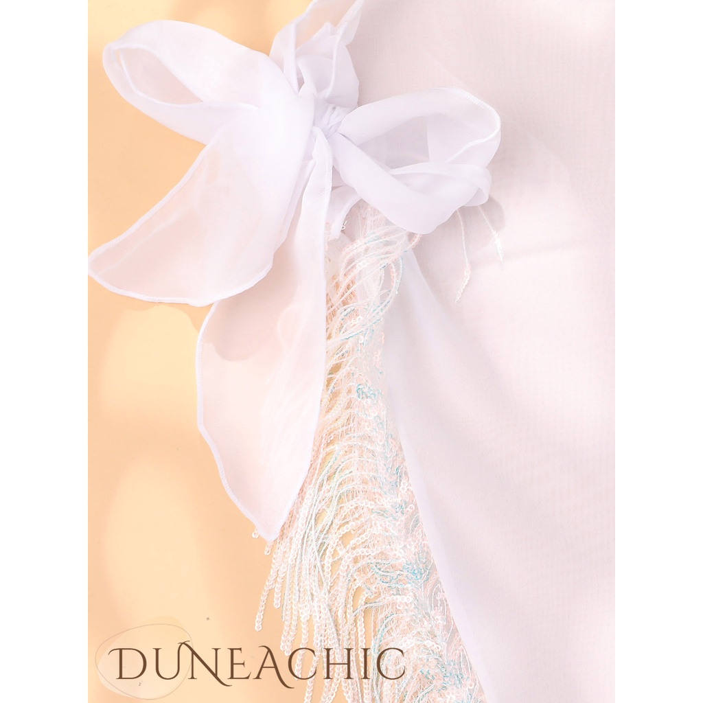 DUNEA Chân Váy Voan Phối Dây Tua Rua Quyến Rũ Hợp Thời Trang Cho Nữ