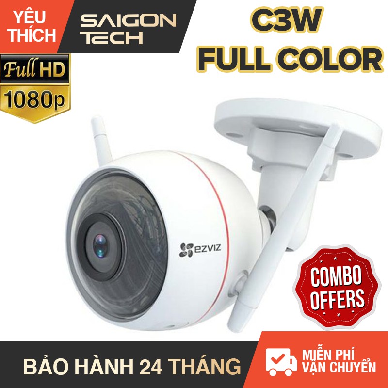 Camera C3W 2.0MP / C3W Full Color 2.0MP 1080P - Có Màu Ban Đêm - Chống Bụi Nước Tiêu Chuẩn IP67 - Tùy chỉnh cảnh báo