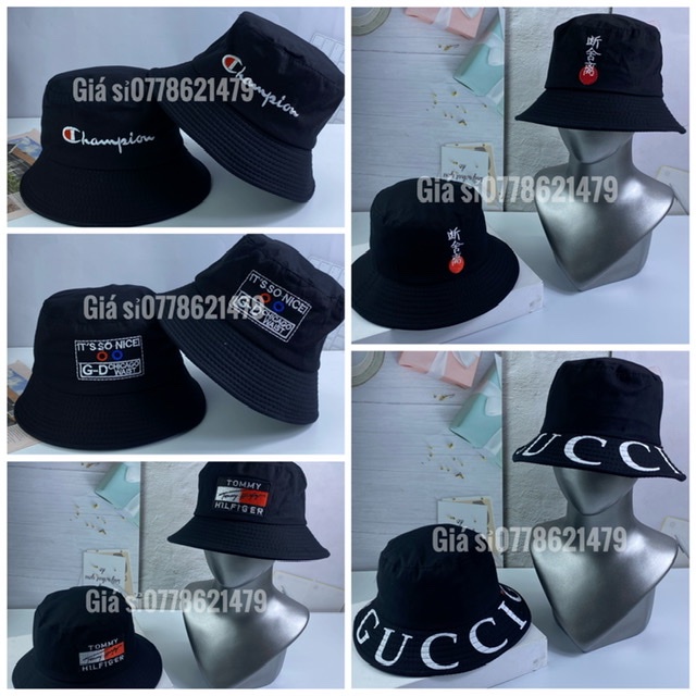 mũ bucket - nón bo tai bèo 2 lớp 1 mặt thêu đủ chữ thời trang