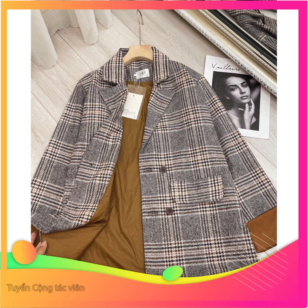 Áo Blazer Nữ Áo Vest Khoác Ngoài Chất Kẻ QC Cao Cấp ( HÀNG LOẠI 1) | BigBuy360 - bigbuy360.vn
