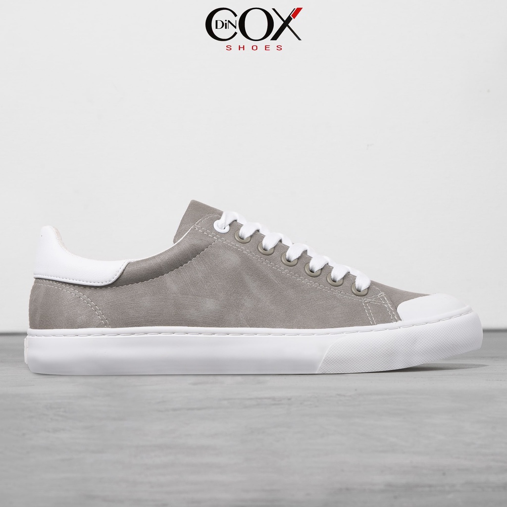 Giày Sneaker Da Nam DINCOX C13 Cách Điệu Sáng Tạo Grey/White