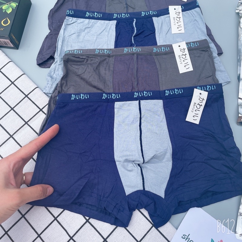 Quần sịp boxer cotton 100% siêu mát  kèm túi zip