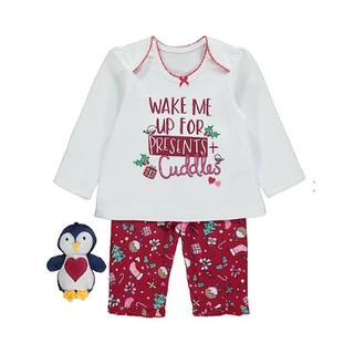 Set sleepsuit pyjama tặng kèm chim cánh cụt George UK 9-12m, 12-18m, 18-24m