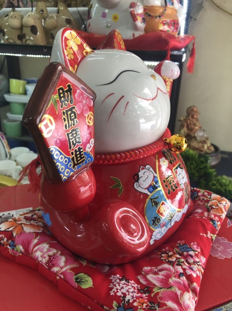 Mèo thần tài, mèo may mắn Maneki neko 25cm vẫy tay