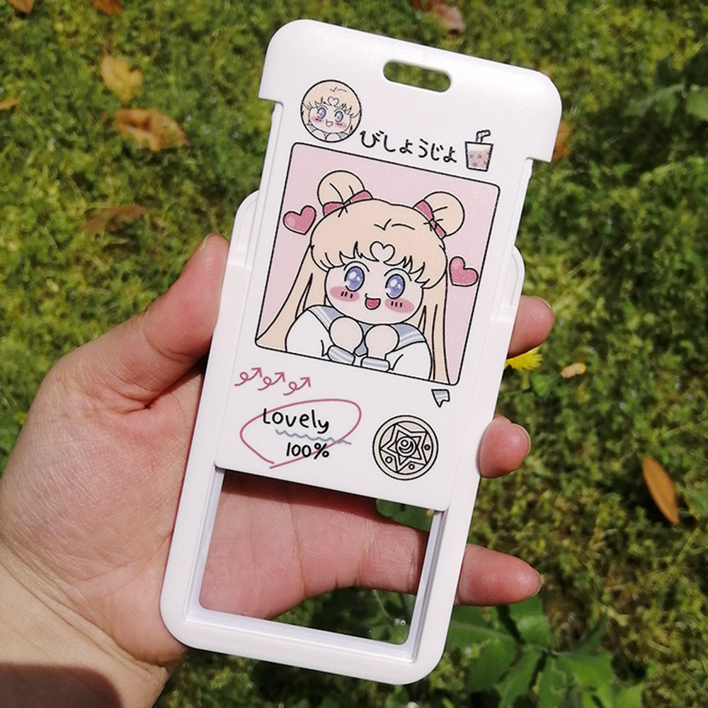 SAILOR MOON Túi Đựng Thẻ Có Móc Khóa Hình Thủy Thủ Mặt Trăng Dễ Thương
