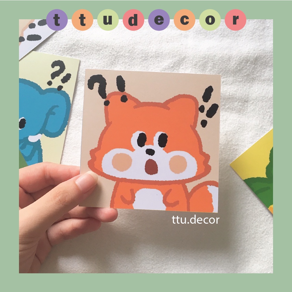 POSTCARD động vật hoạt hình cute trang trí