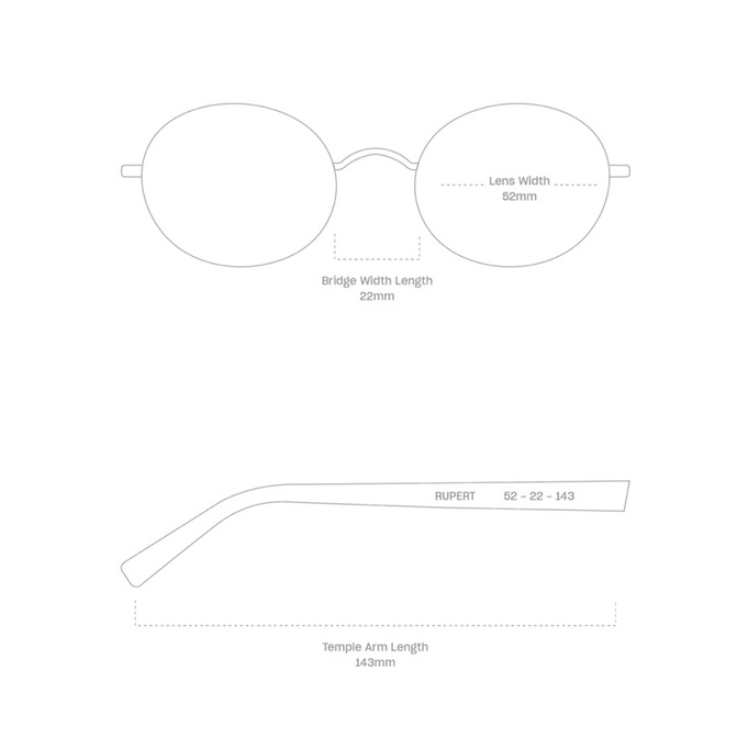 Kính mát Rupert Sunnies Studios chống UV400 gọng kim loại thời trang nam nữ chính hãng