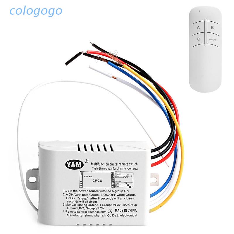 Công Tắc Điều Khiển Đèn Từ Xa Không Dây 3 Kênh