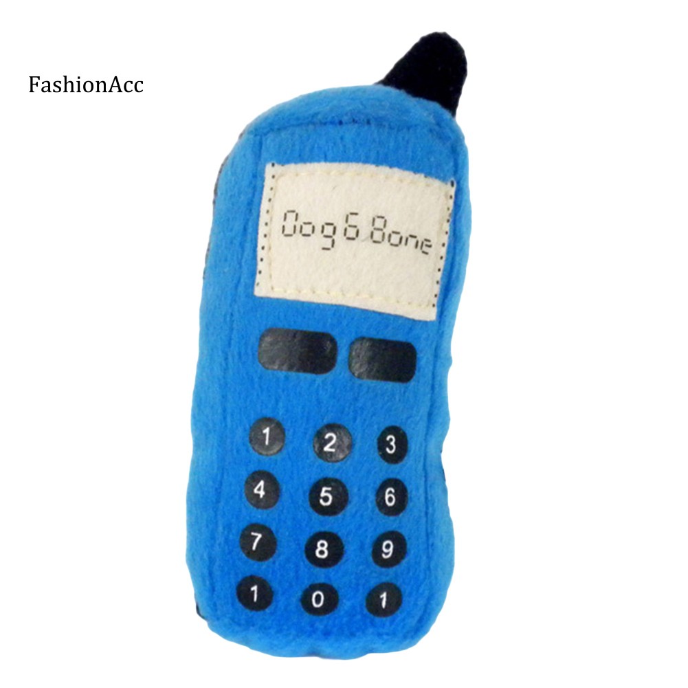 FHAC_Pet Dog Puppy Funny Cellphone Shape Plush Doll Playing Training Chew Squeaky Toy