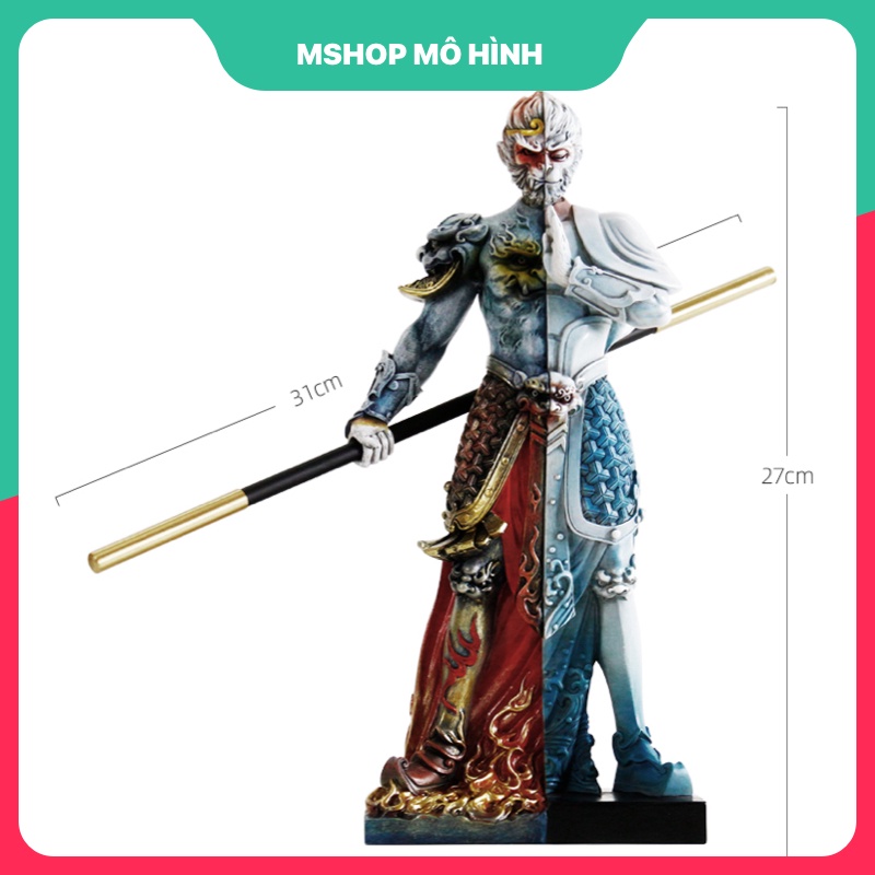 Mô hình Tôn Ngộ Không Tề Thiên Đại Thánh 2 mặt Thiện Ác 27cm - Tây Du Ký