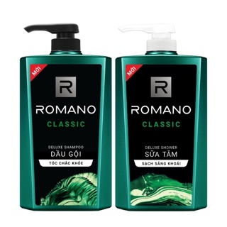 Combo dầu gội và sữa tắm romano classic 650g