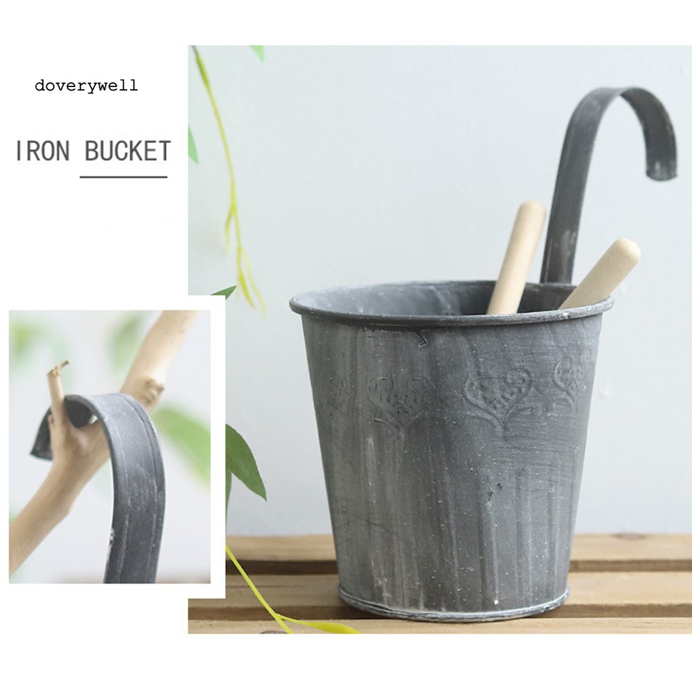 Chậu hoa treo trang trí ban công bằng sắt phong cách cổ điển độc đáo