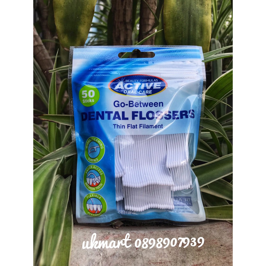 Tăm chỉ nha khoa Beauty Formulas Active Oral care Interdental Flossers - 50 cái