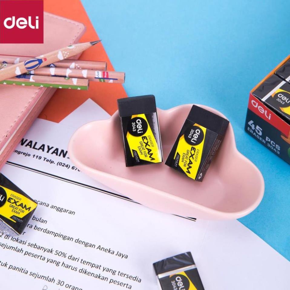 Tẩy 2B Deli, 40×22×12mm, Đen - 1 viên - E3043