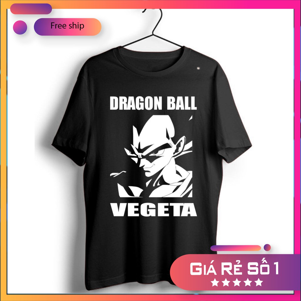 (Áo phông giá sỉ) Áo thun 7 vien ngọc rồng VEGETA (Đen).