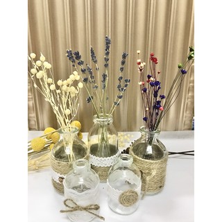 Lọ thủy tinh kèm hoa khô các loại