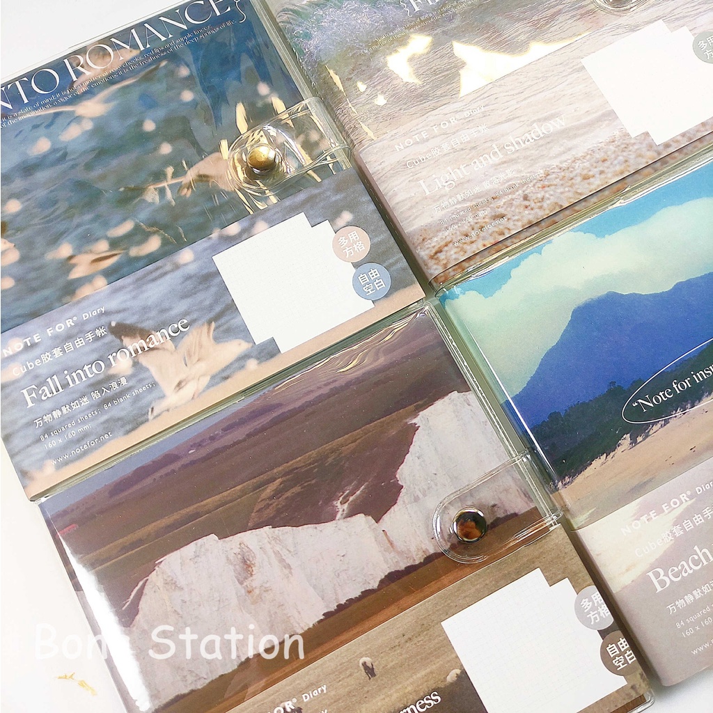 Sổ tay vuông Note for cube giấy ô vuông và trơn ghi chép bullet journal 168 trang | BNS047