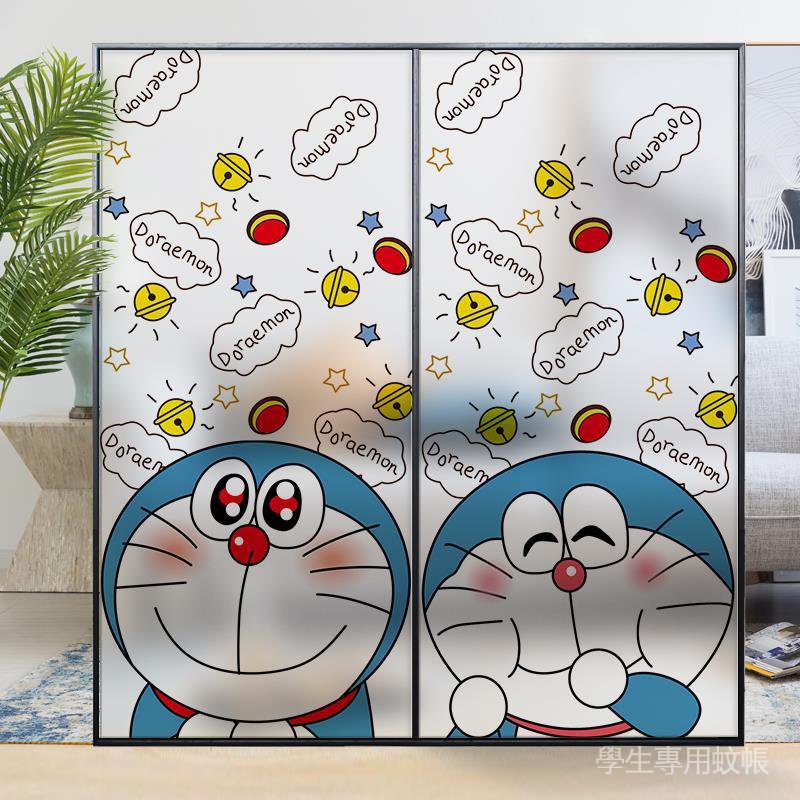 Phim Dán Cửa Kính Trong Suốt Chống Nhìn Trộm Họa Tiết Hoạt Hình Doraemon