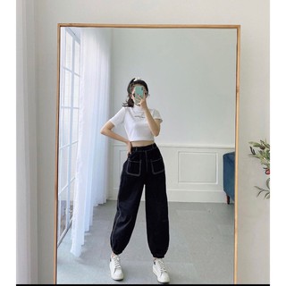 [Mã FATHANG5 giảm 10K đơn 50K] Quần JOGGER CHỈ NỔI unisex cạp chun ống suông phom to cực ngầu sẵn kho