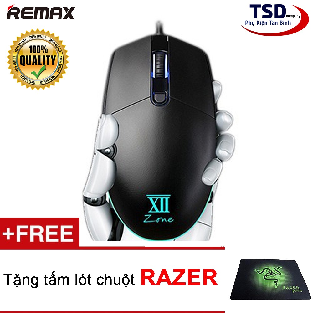 Combo Chuột Remax Gaming V3500 Chính Hãng Tặng Kèm Lót Chuột