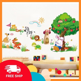 ⚡️𝗙𝗥𝗘𝗘𝗦𝗛𝗜𝗣⚡️ Decal dán tường Rùa và Thỏ