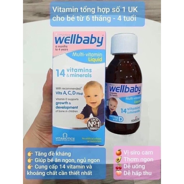 Multi Vitamin WellBaby Liquid bổ sung Vitamin cho bé