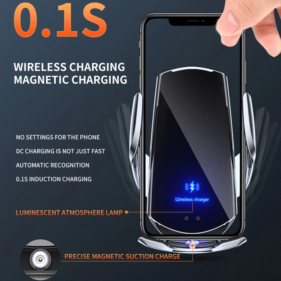 Đế Sạc Nhanh Không Dây Gắn Xe Ô Tô Cho iphone samsung xiaomi