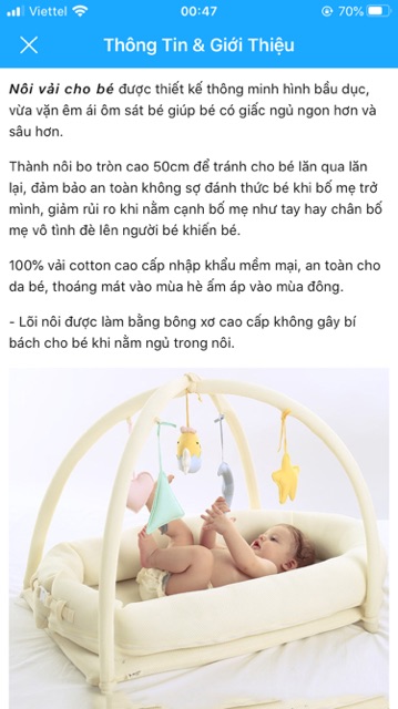 nôi vải em bé nằm cùng bố mẹ