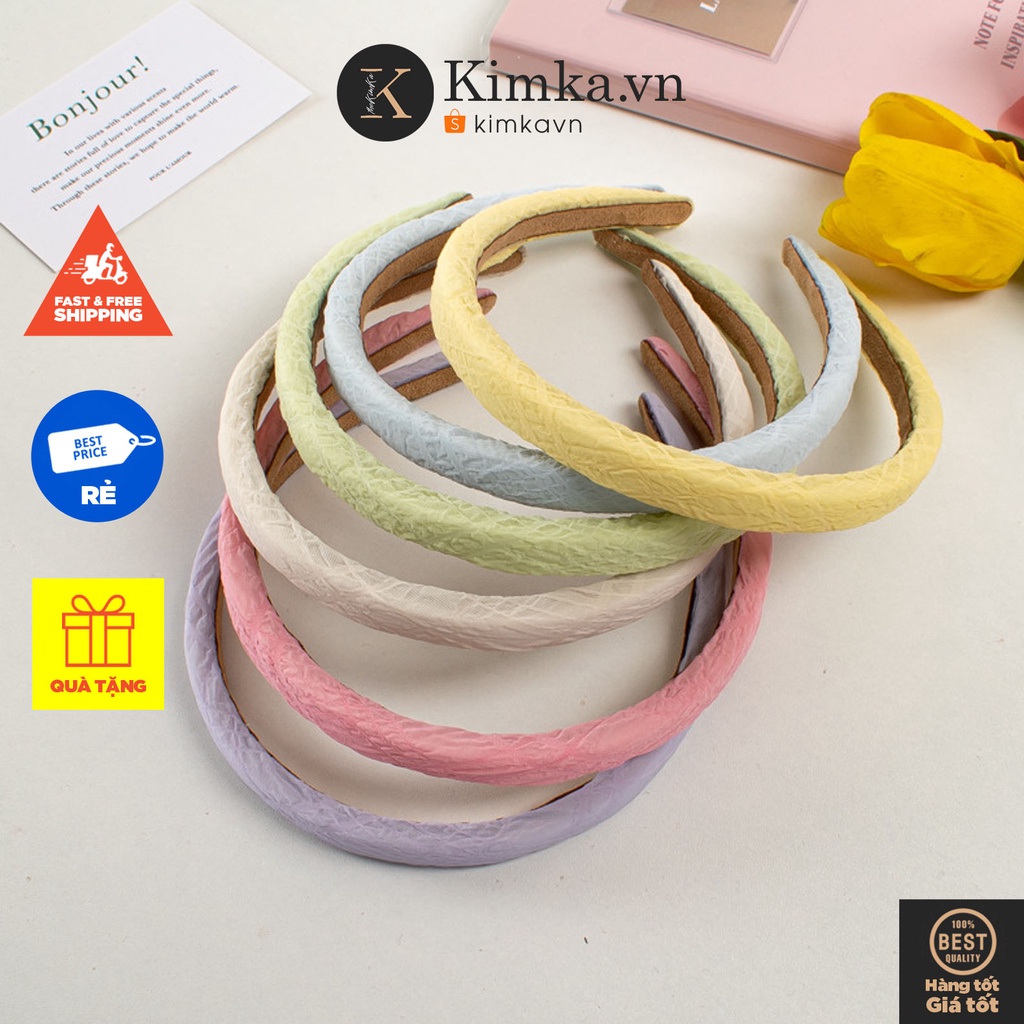 (0746) Bờm Băng Đô Tóc Vải Thô Mỏng Bản Nhỏ Màu Sắc