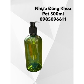 [GIÁ SỈ] COMBO 20 chai PET 500ml thân nâu/rêu , có vòi nhấn