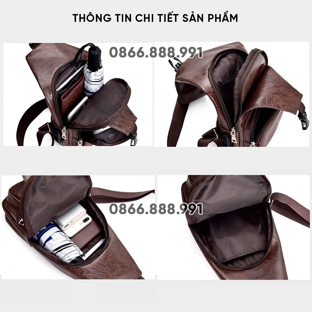 Túi Chéo Nam Thời Trang Cao Cấp, Nhiều Ngăn, Chất Liệu Da PU, Mã TC04 | BigBuy360 - bigbuy360.vn
