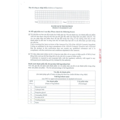 EZOYB 10 Giúp giảm và ngăn ngừa mụn trứng cá 10g