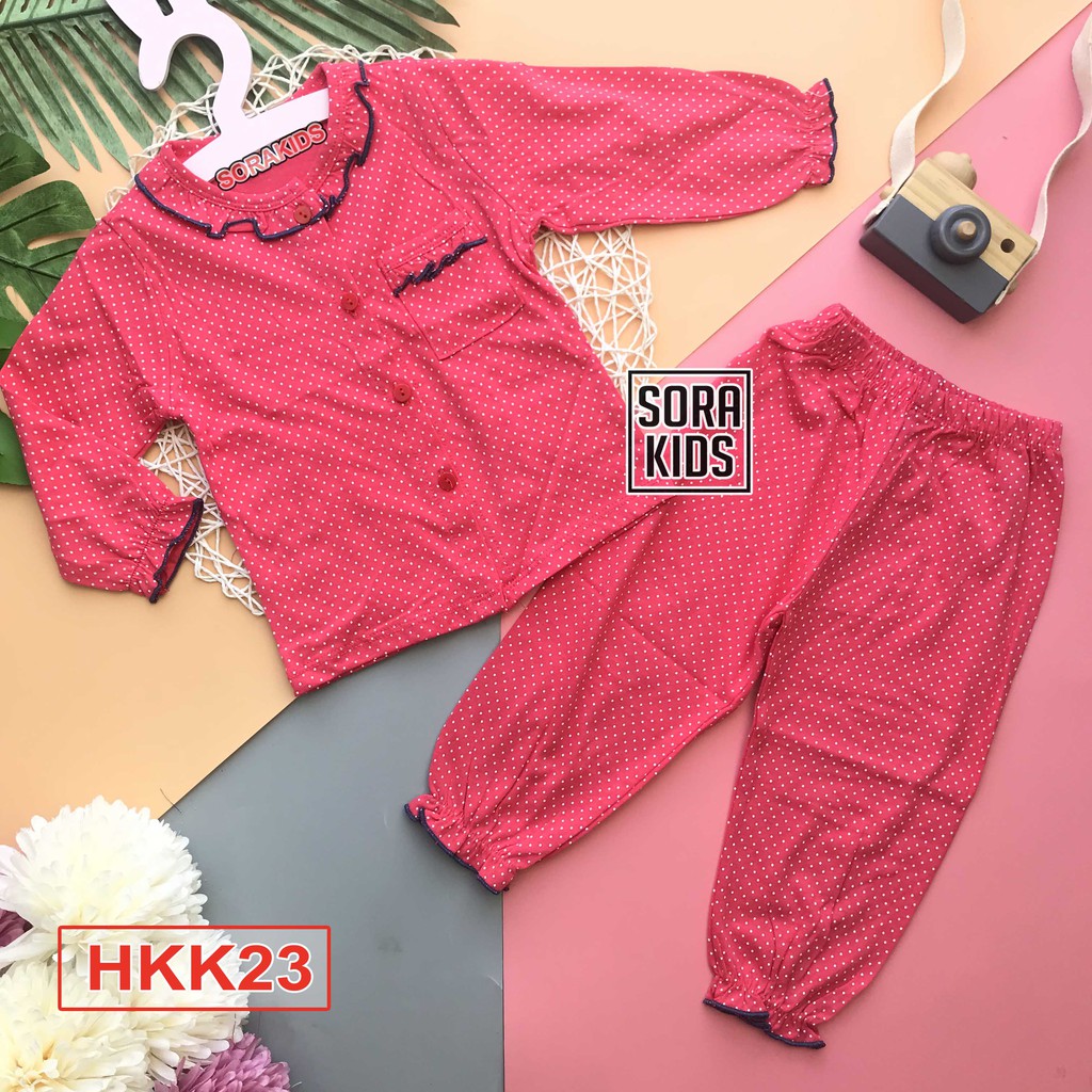 (Xả Kho) Bộ đồ pijama bé gái cotton bông cho bé từ 2-5 tuổi có size 8-20kg  - Giao Màu Ngẫu Nhiên