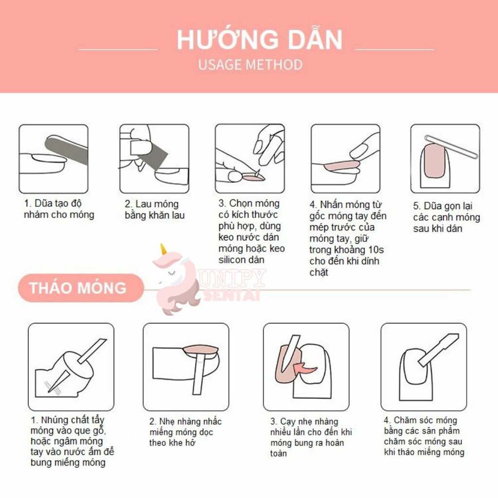 40 Mẫu Móng Giả | Set 24 Móng Tay Giả Kèm Dũa Keo Dán Móng | R021-R040