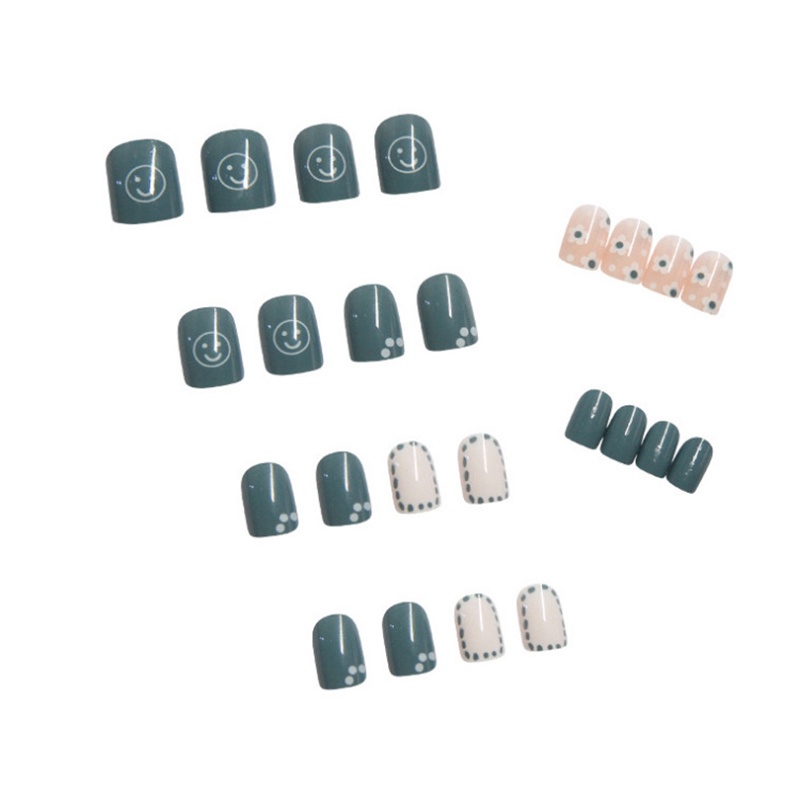 [Hàng mới về] Bộ 24 móng tay giả họa tiết hoạt hình dễ thương kèm keo dán