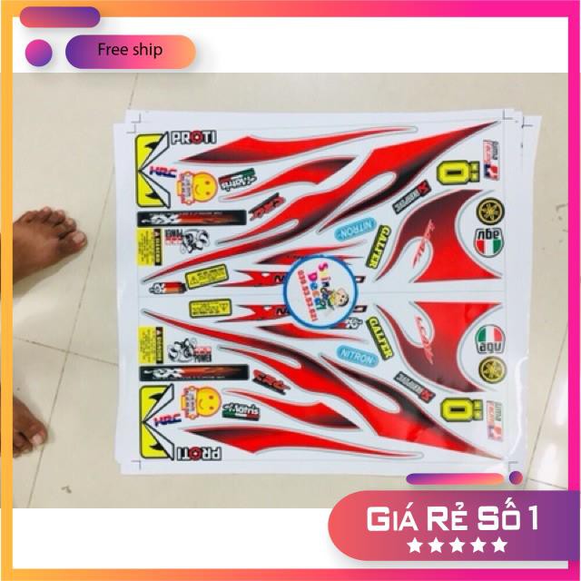 ( Quí khách vui lòng mang ra tiệm cho thợ dán ) xe Exciter 2010 lửa vang đen