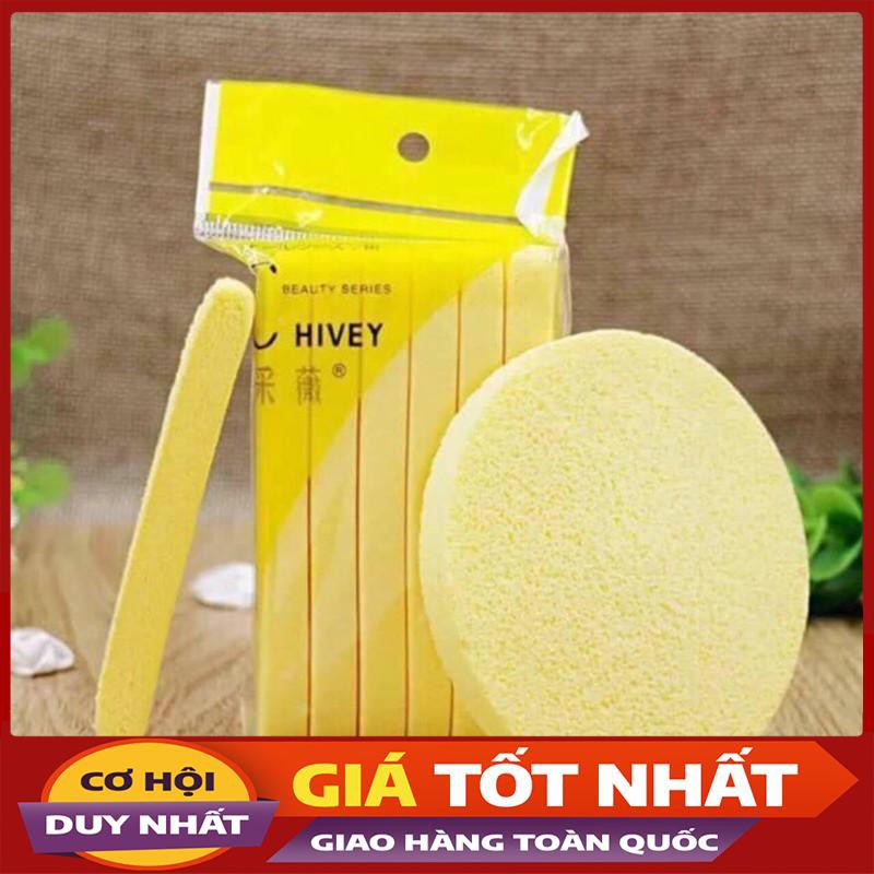 Bông Mút Rửa mặt Bột Biển 12 Miếng Nhật Bản Chivey -Violet_Store