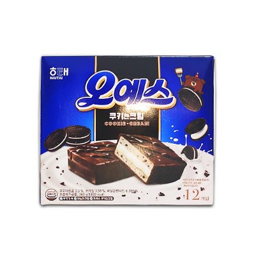 Bánh OH YES quy kem phủ socola, hộp 360 gr * 12 gói - Haitai-Hàn Quốc