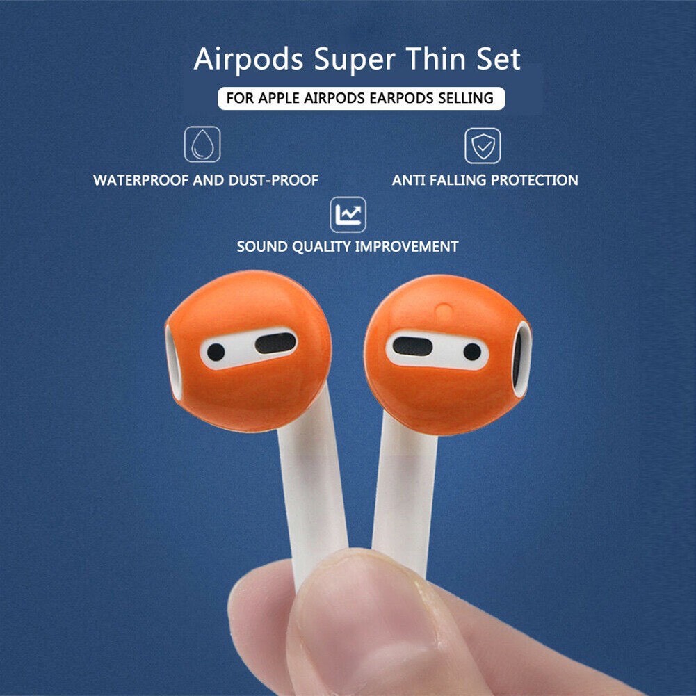 Bộ 2 Nút Đệm Tai Bằng Silicon Chống Trơn Trượt , chống bẩn Cho Tai Nghe Airpods 1 2 i11, i12...