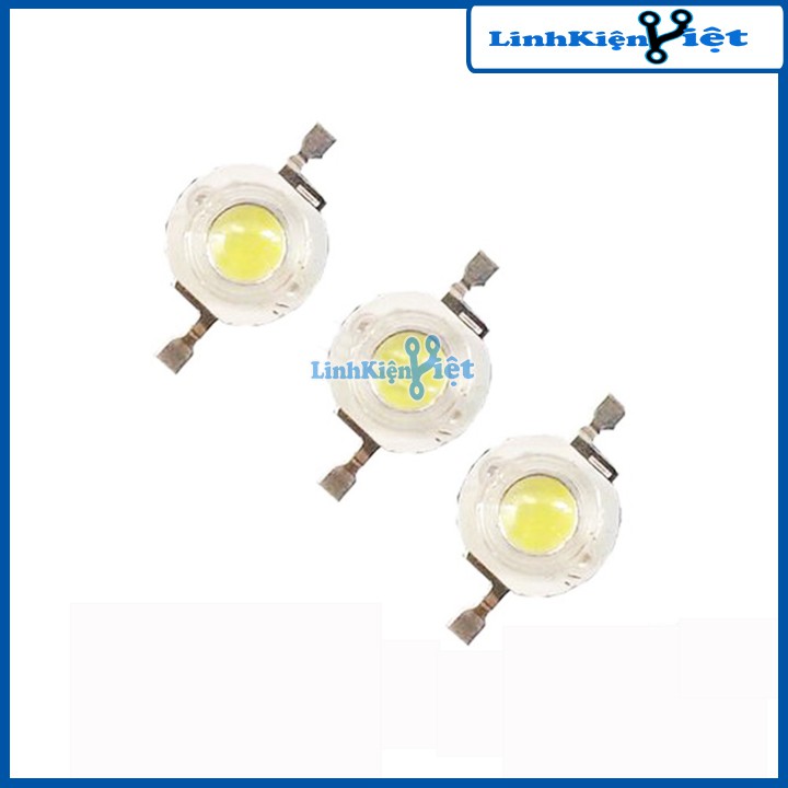 Bộ 3 Led Công Suất Siêu Sáng 3W Vàng Ấm ( Tặng 3 Đế Tản Nhiệt )